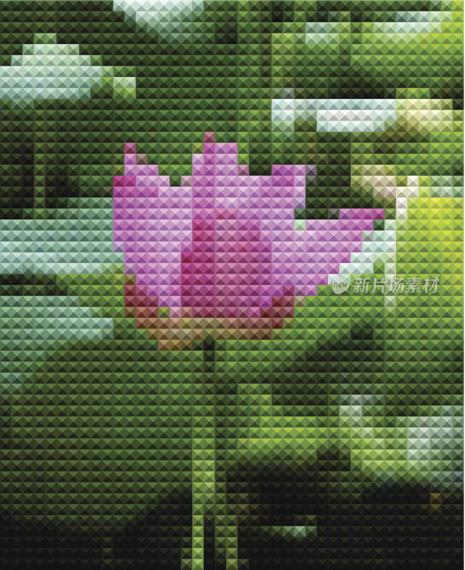 抽象彩色马赛克风格的莲花图案背景