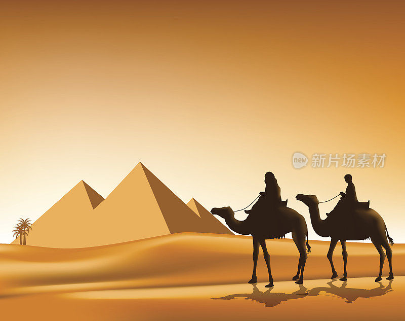 阿拉伯人与骆驼商队骑