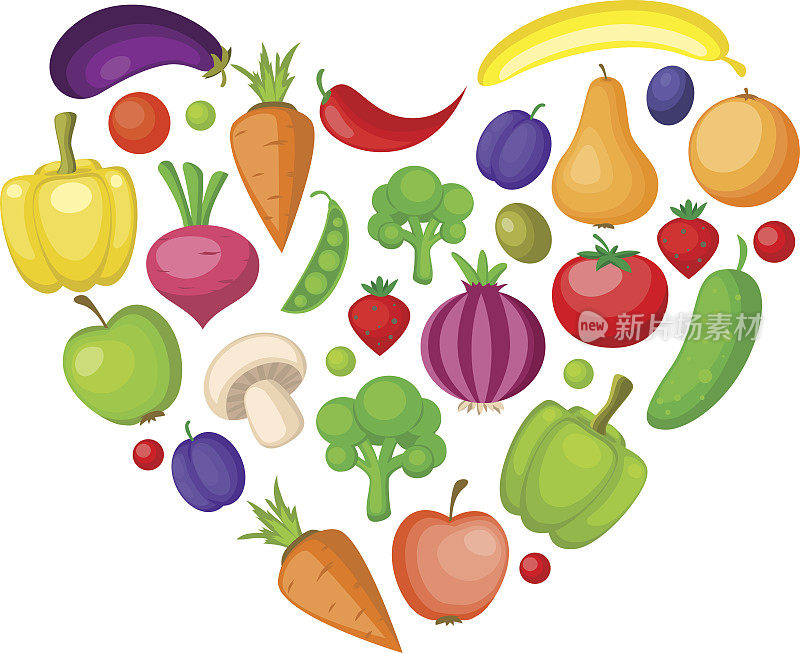水果和蔬菜心脏