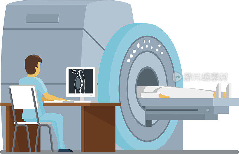 MRI扫描和诊断。保健矢量概念
