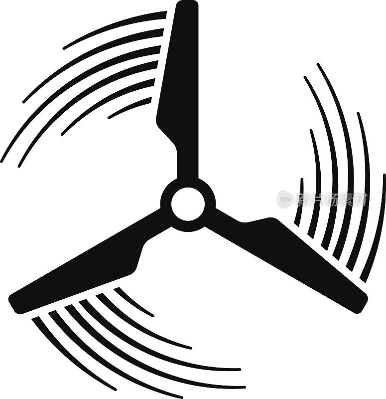 风力发电厂螺旋桨运动线符号向量