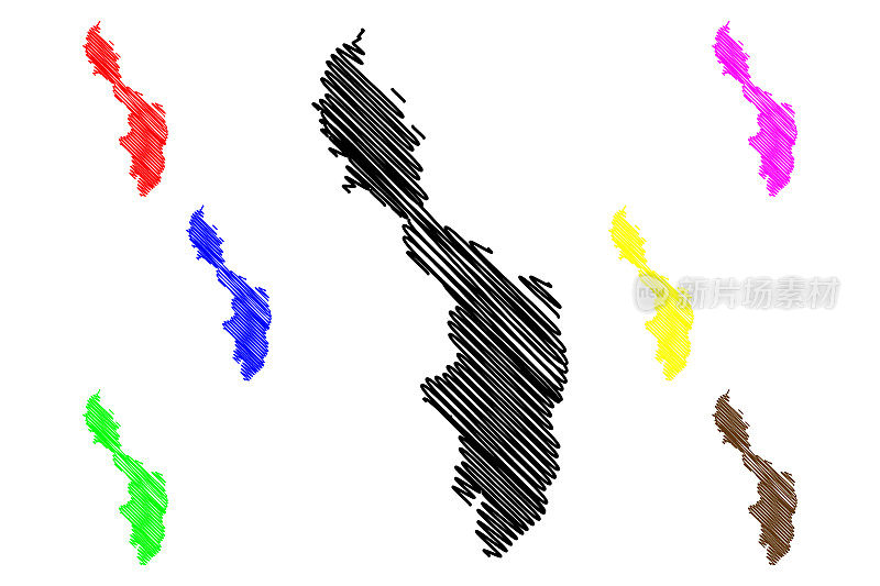 玻利瓦尔部地图矢量