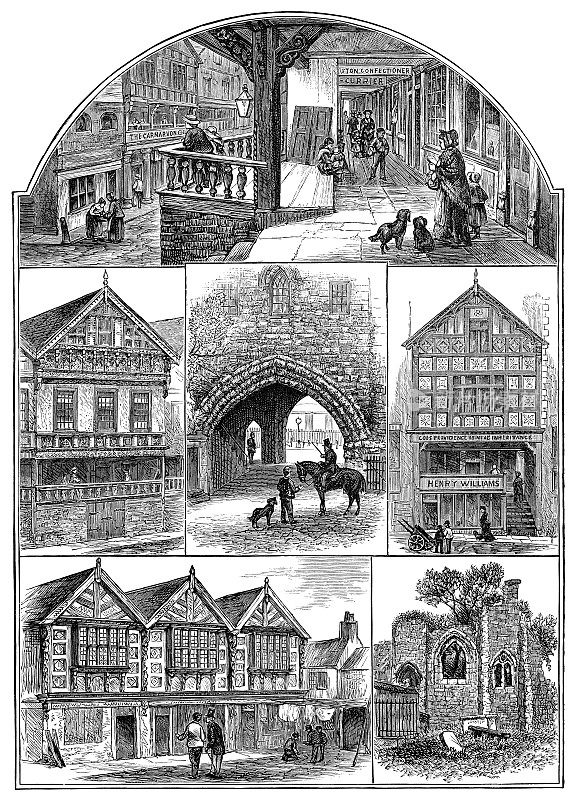英国切斯特的各种地标――19世纪
