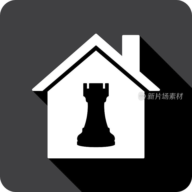 房子象棋车图标剪影