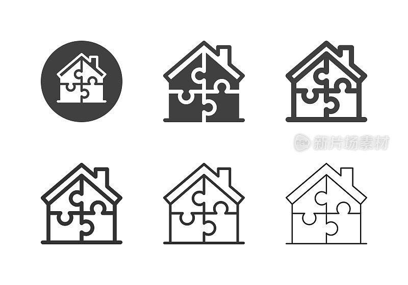 拼图房子图标-多系列