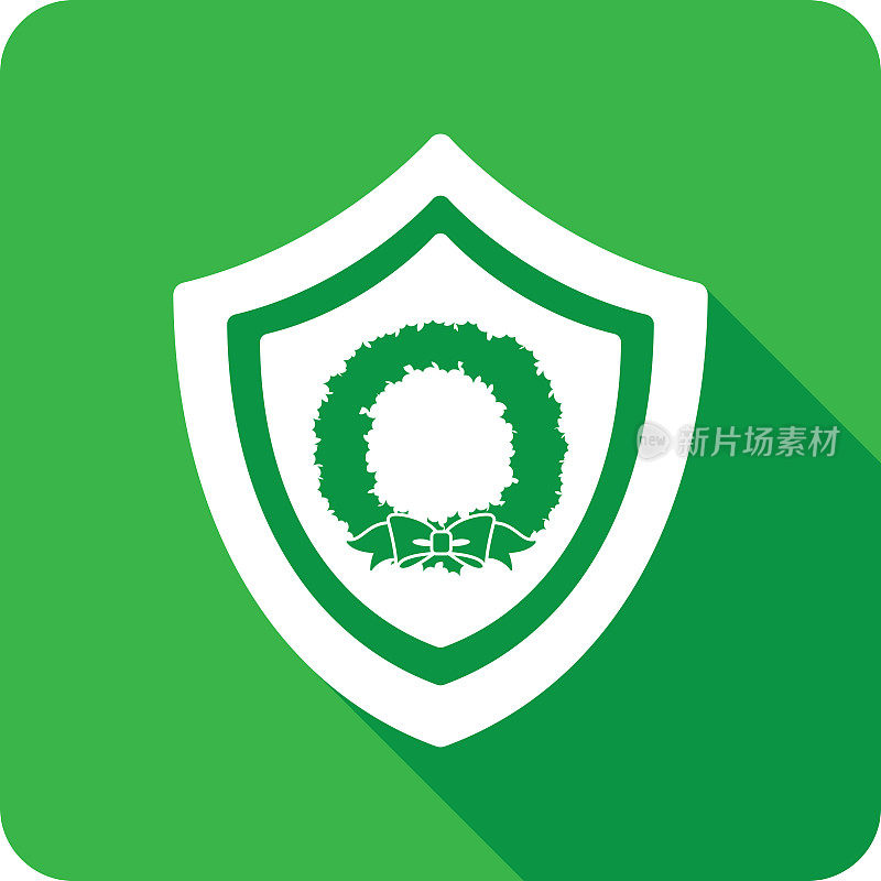 盾牌花环图标剪影
