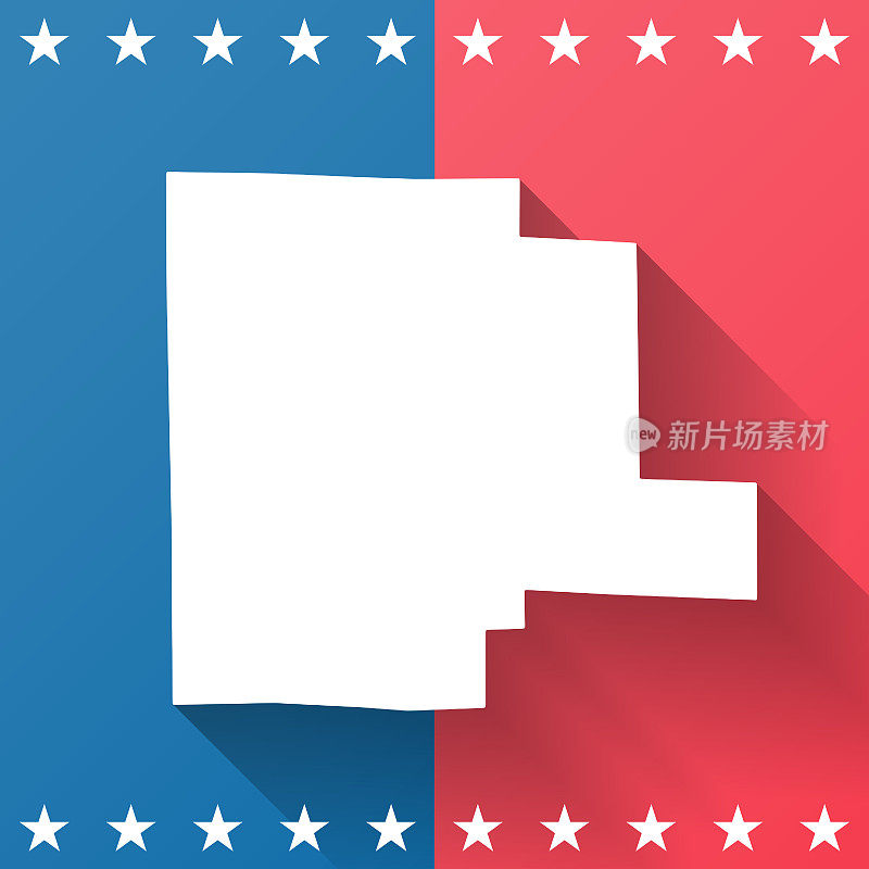 阿拉巴马州的费耶特县。地图在蓝色和红色的背景