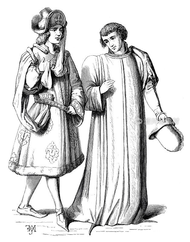 14世纪年轻的法国贵族和资产阶级