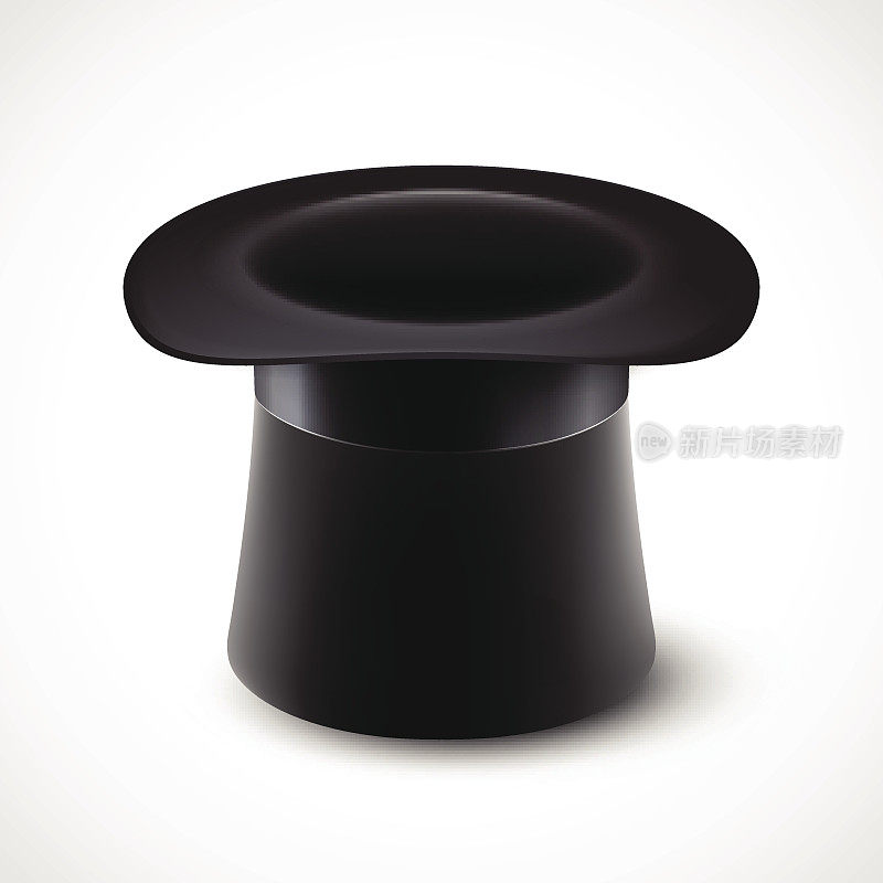 黑色顶帽矢量插图孤立的白色背景