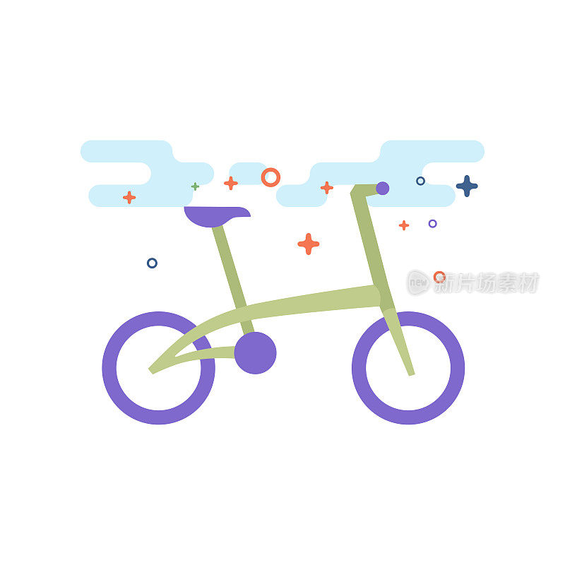 平面颜色图标-折叠自行车