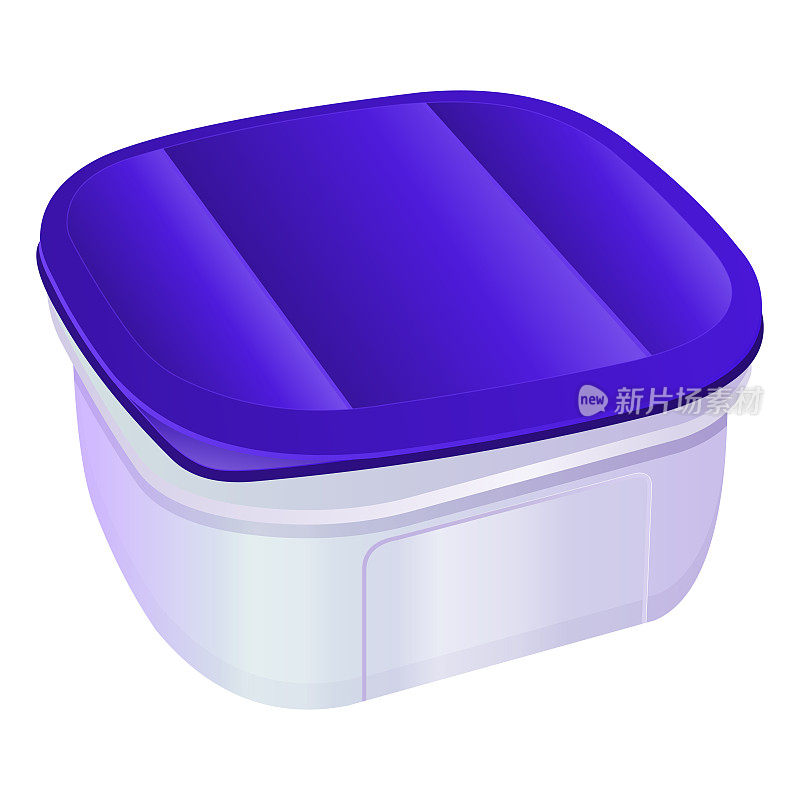 有紫色盖子的塑料容器，午餐盒，午餐盒