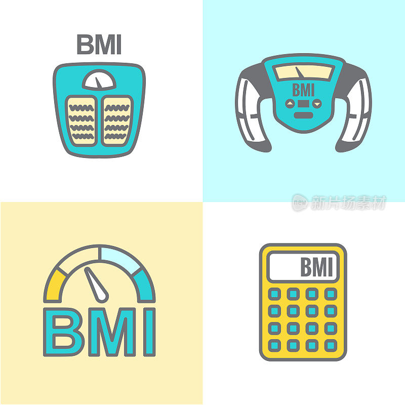 BMI或身体质量指数图标