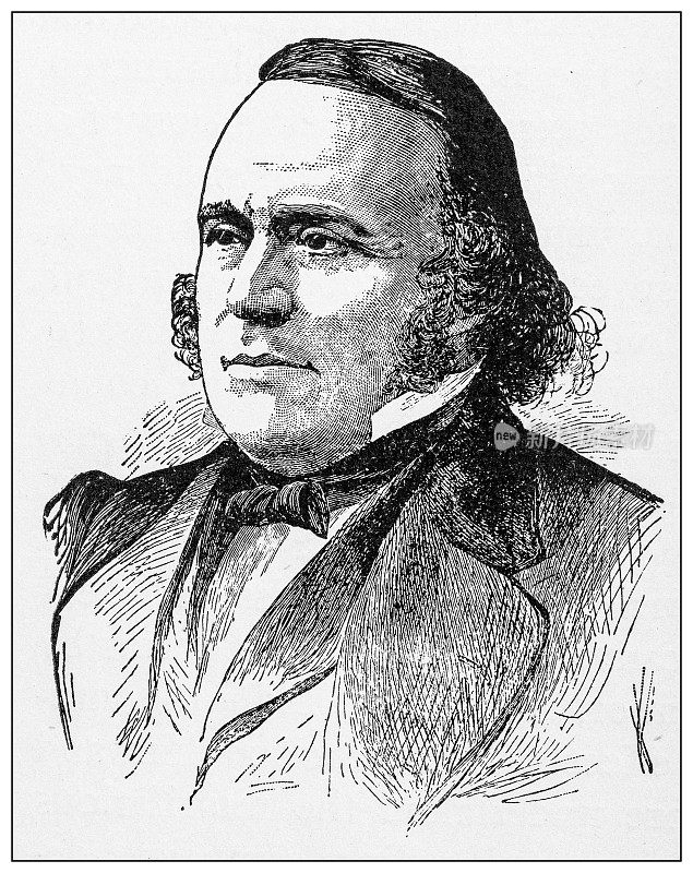 古董插图的重要人物的过去:路易斯阿加西