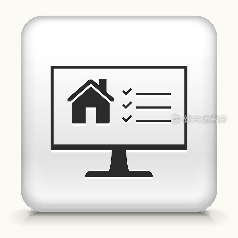 电脑显示器与家庭检查图标
