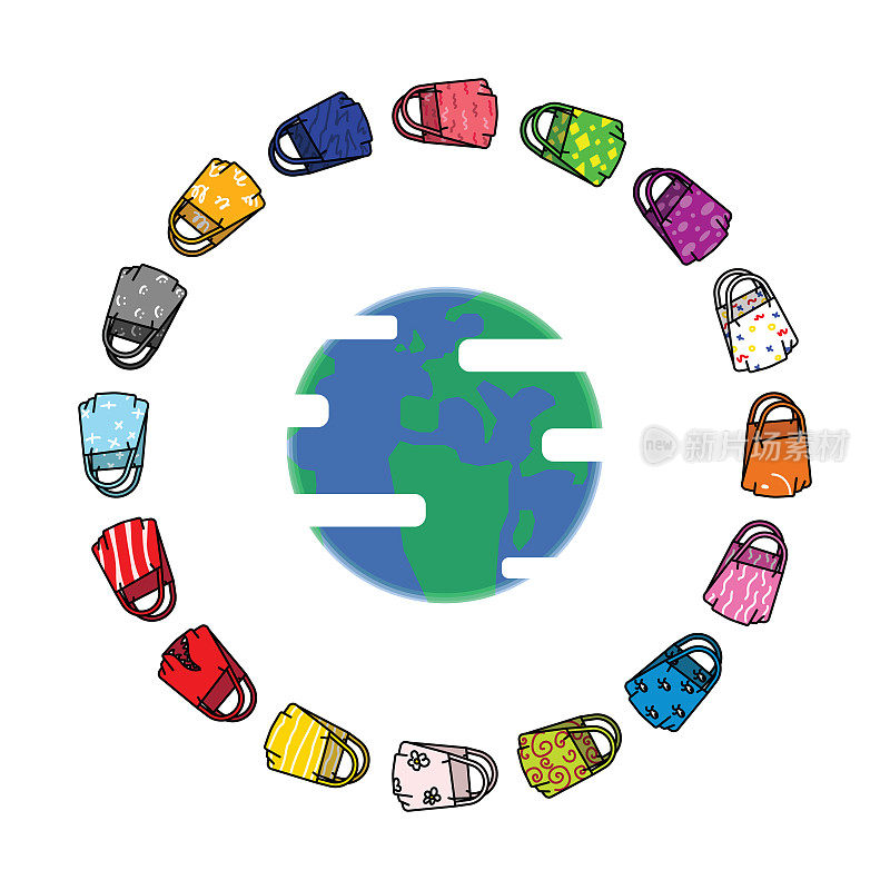 世界各地联合制作的彩色图案手工面膜。