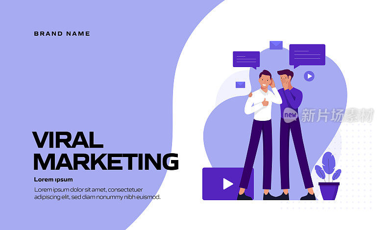 病毒营销概念矢量插图网站横幅，广告和营销材料，在线广告，业务演示等。