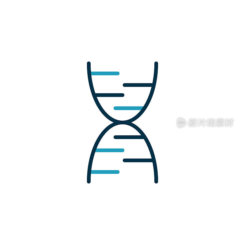 Dna行图标。可编辑的中风