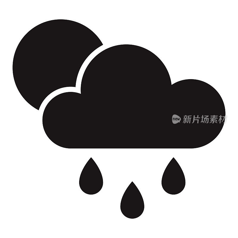 白天下雨天气字形图标