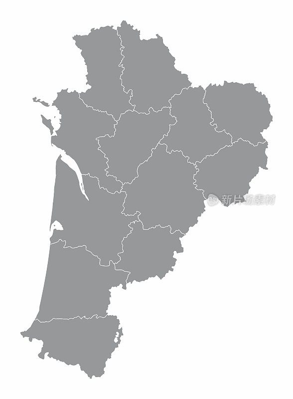 新阿基坦行政地图