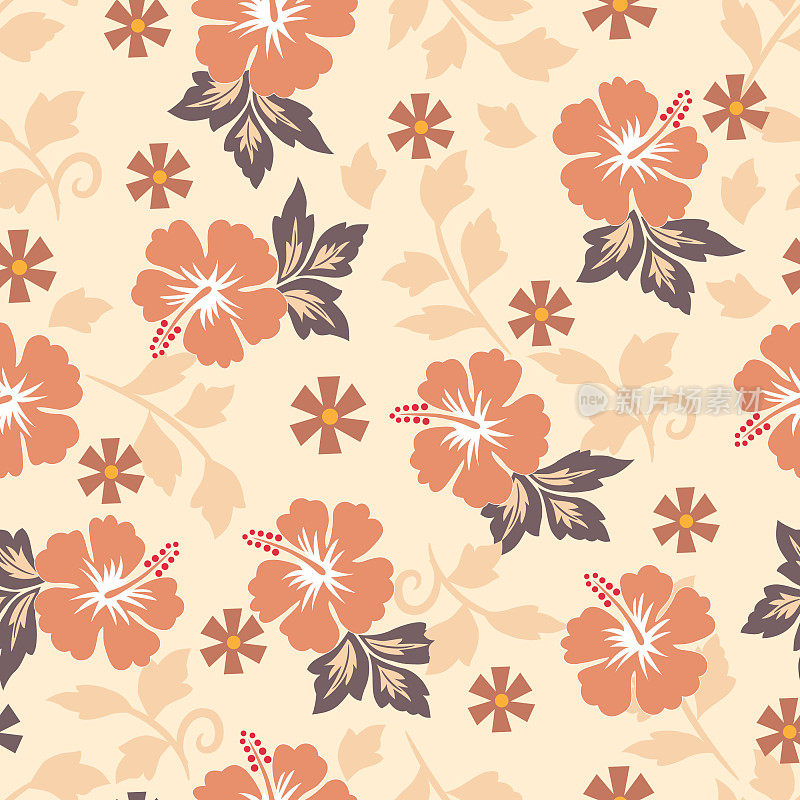 芙蓉无缝图案。