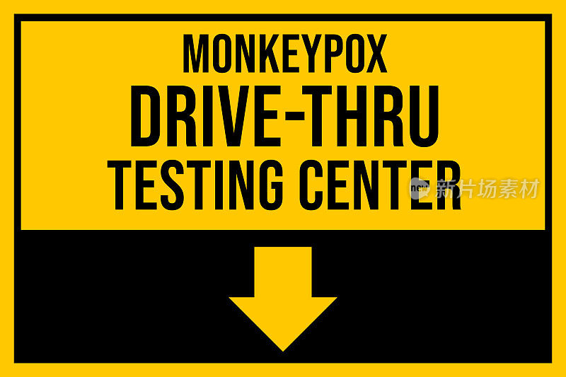 猴痘病毒警告标志载体库存插图。