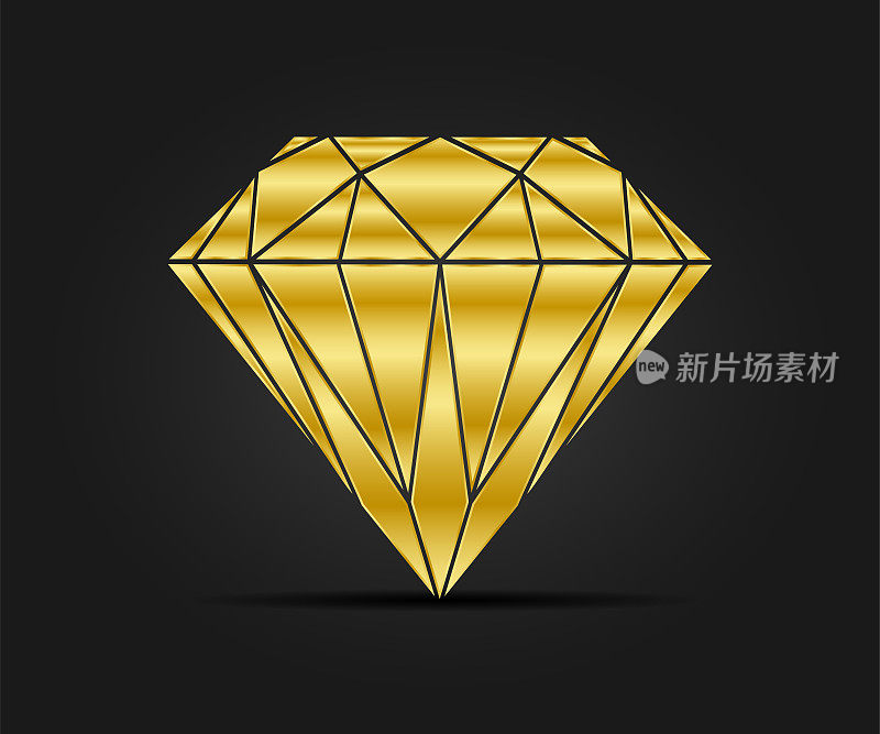 黄金钻石图标。