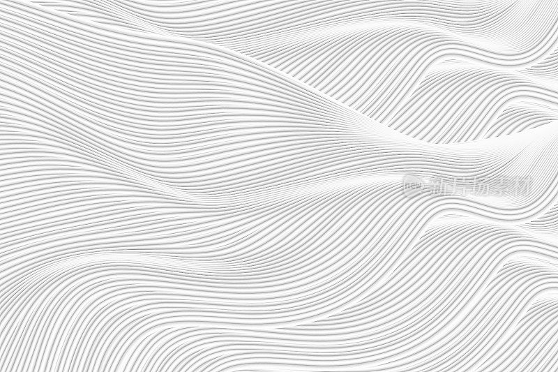 3D渲染波形off-white抽象线条纹理纹理背景