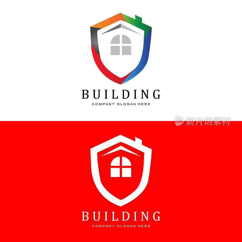 建筑标志，住宅建筑师矢量，适合建筑施工，公寓，住宅的设计