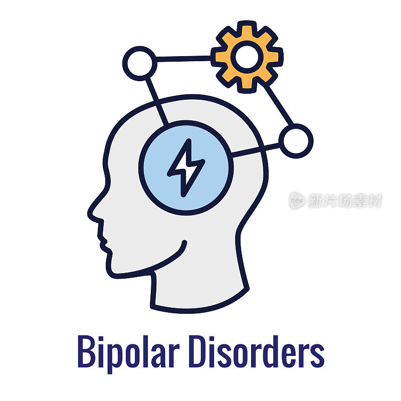 双相情感障碍或抑郁症BP图标设置心理健康图标
