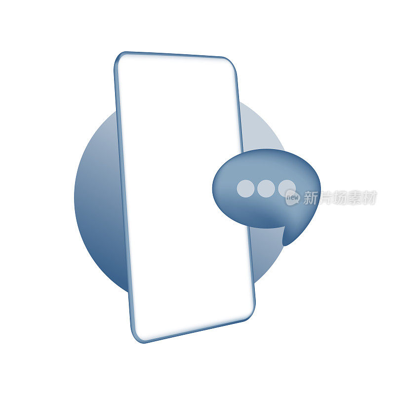 3d图标智能手机与空屏幕的模型移动信息标志的概念。展示手机框架显示最小的场景与设备手机。移动孤立的白色背景。矢量图