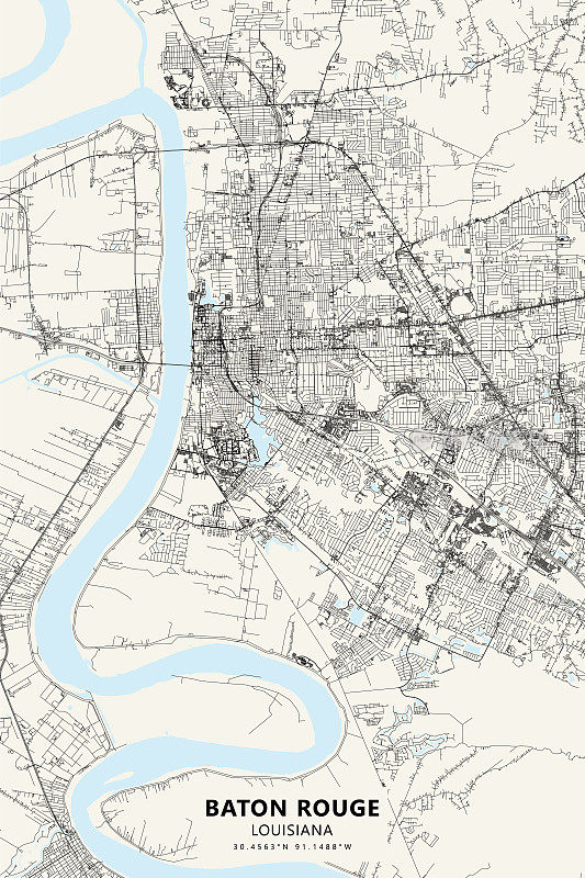 美国路易斯安那州巴吞鲁日矢量地图