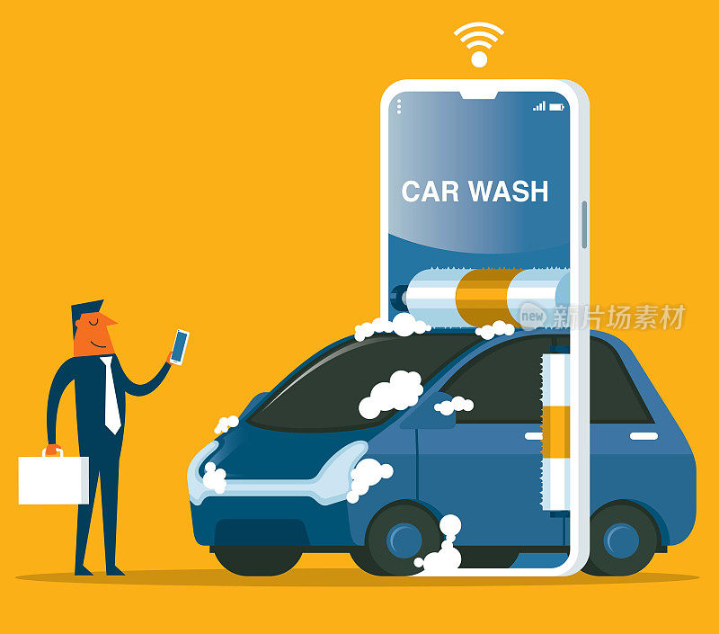 洗车服务智能手机应用程序-商人