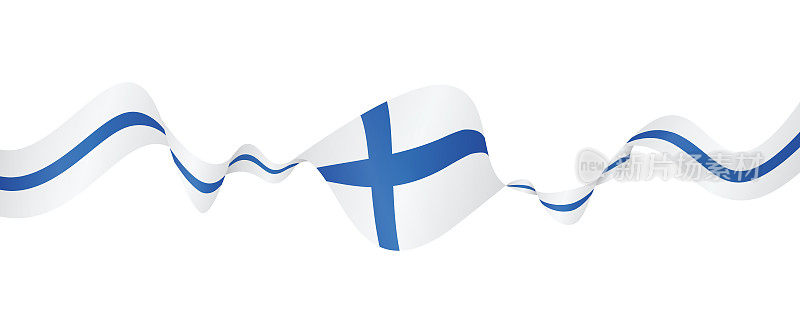 芬兰的旗帜-矢量挥舞丝带横幅。隔离在白色背景上