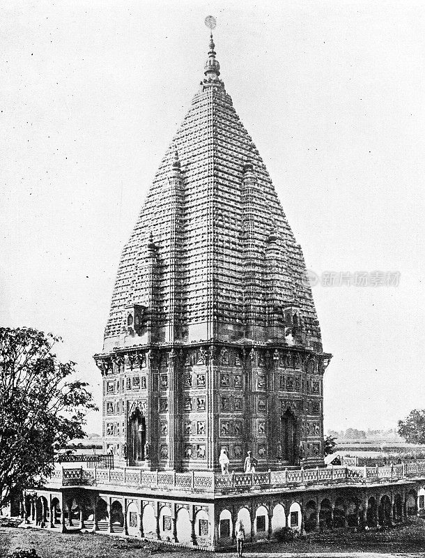 1895年印度的人物和地标:萨姆勒神庙，拉姆努格，贝拿勒斯