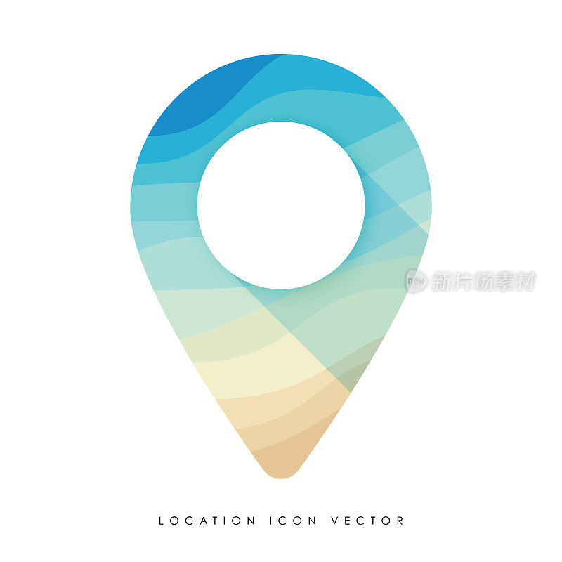 地图引脚图标矢量插图。