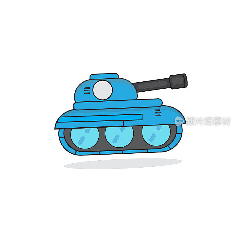 坦克车军用运输平面卡通风格自由矢量