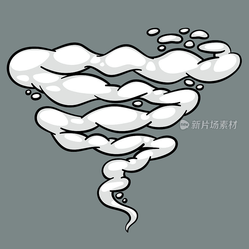 漫画云或烟雾，卡通矢量运动效果，和爆炸