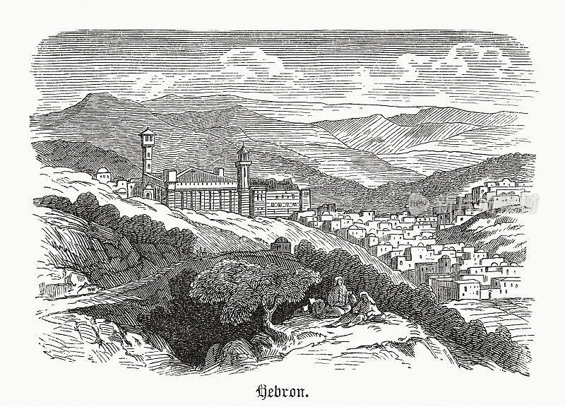希伯伦史观，巴勒斯坦，木刻，1891年出版
