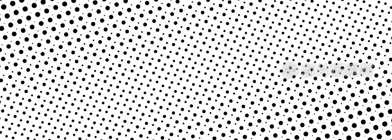 黑色半色调网点纹理叠加在白色宽背景。