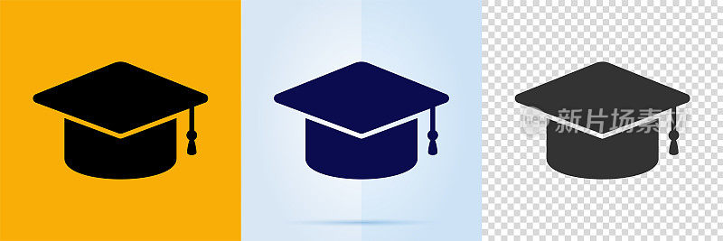 毕业帽图标。