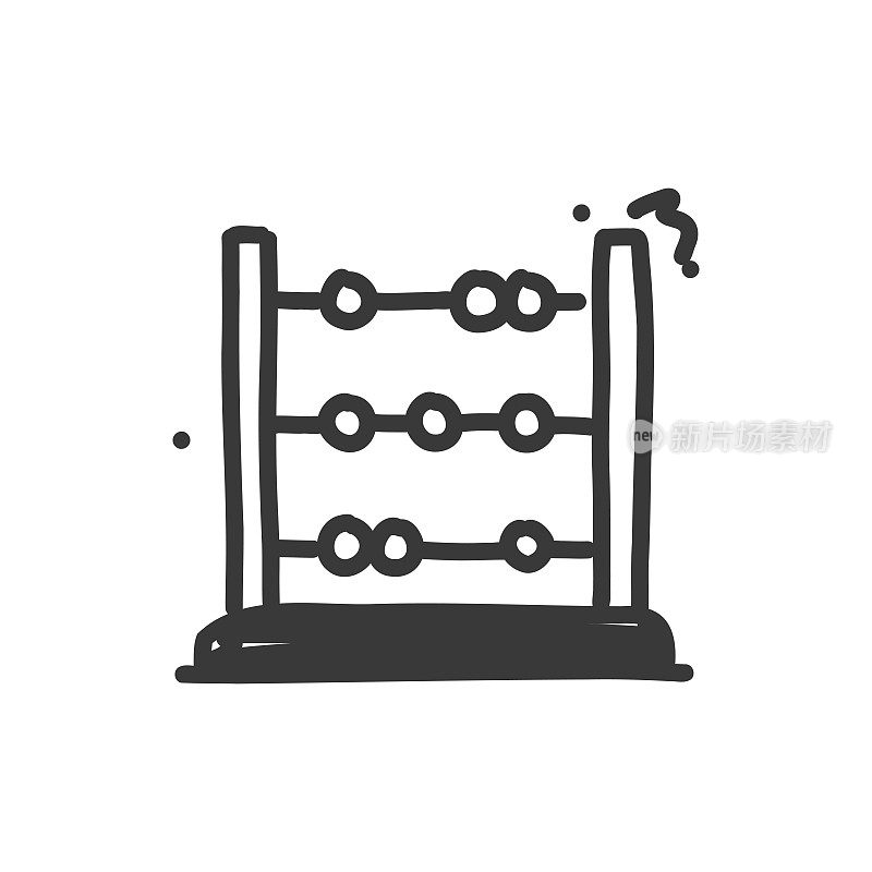 算盘线图标，草图和涂鸦设计，像素完美，可编辑的笔画。教育、学习