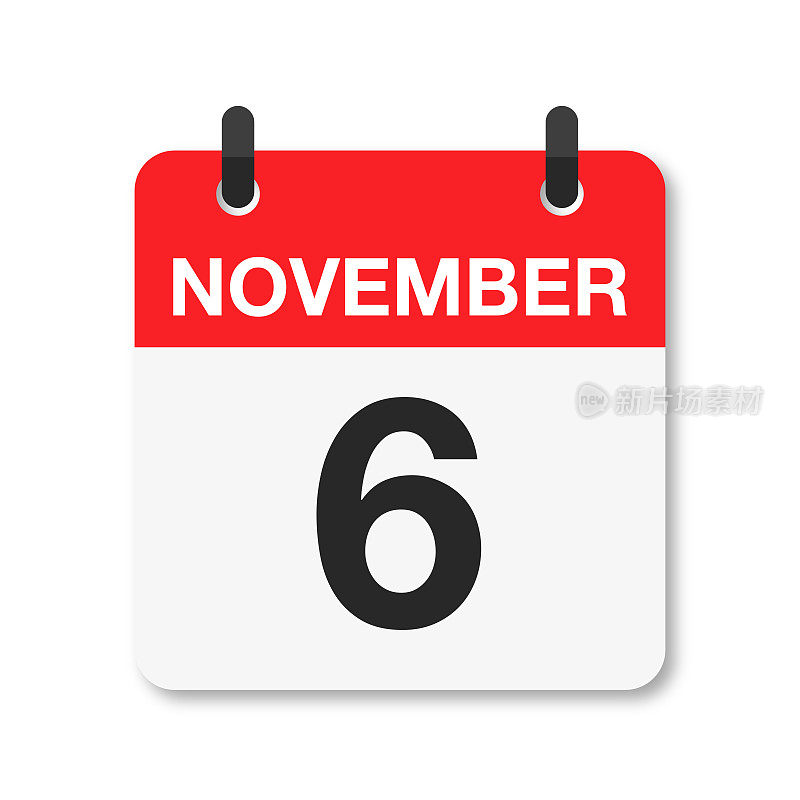 11月6日-每日日历图标-白色背景
