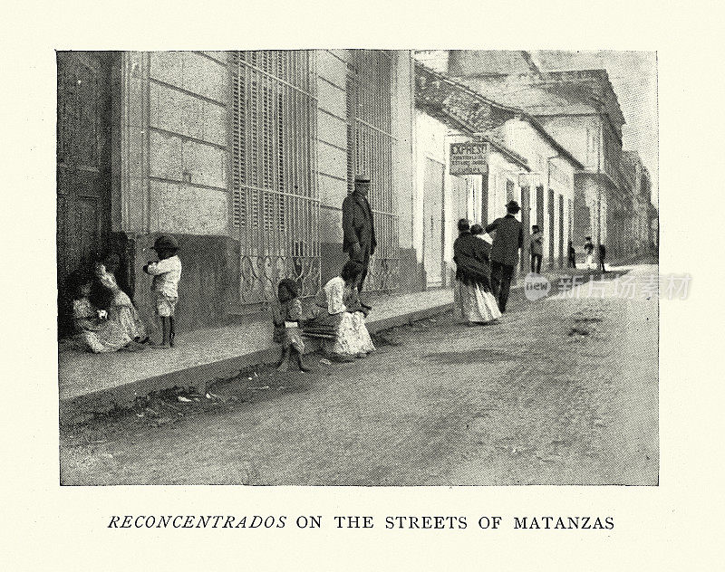 古巴革命期间，古巴马坦萨斯街头的难民