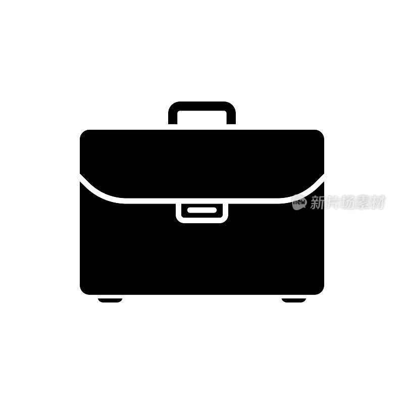 行李箱和公文包图标在白色背景。