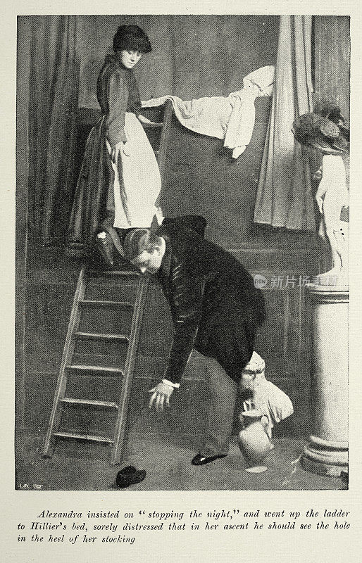 她长袜上的洞，维多利亚戏剧中的演员，有点老切尔西，宫廷剧院，1897年，19世纪
