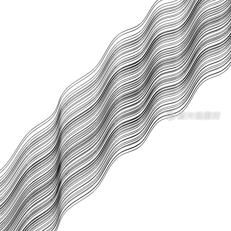 矢量极简主义波浪线线框架模型网格图案背景