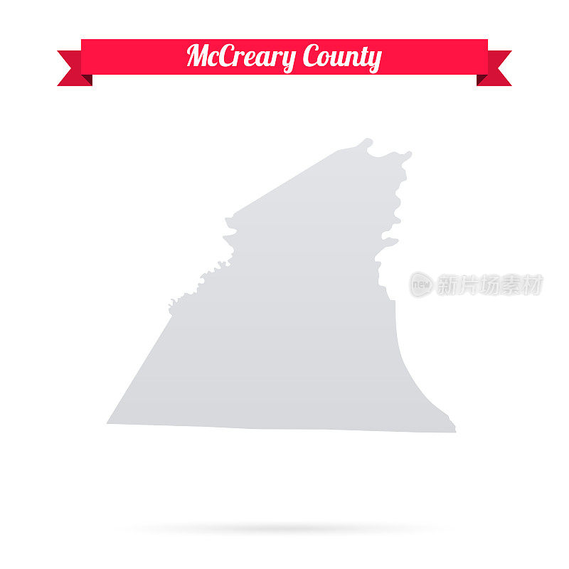 肯塔基州麦克里县。白底红旗地图