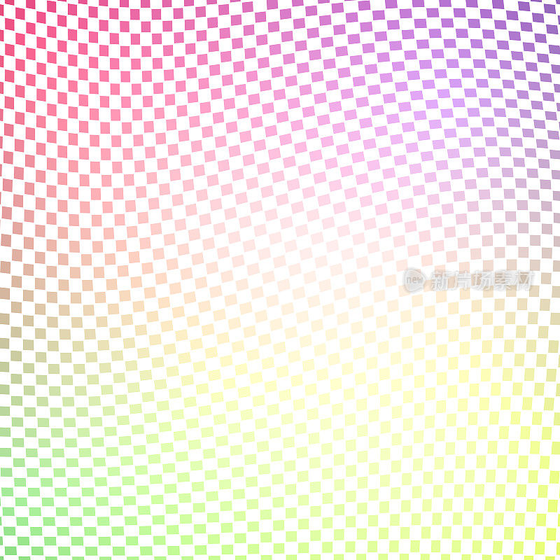 一个动态的3D表面，描绘了一个充满活力的彩色阵列，扭曲的正方形形成了格子波的图案。