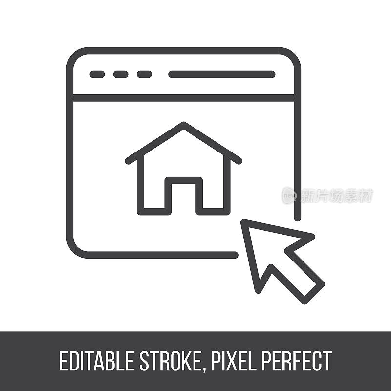 点击房地产图标-可编辑笔画,像素完美房地产符号