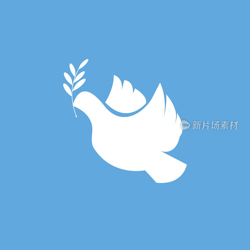 和平鸽的标志。飞翔的鸟。和平的概念。自由飞行的象征。矢量简单图标的演示，培训，设计，网页。可用于创意模板、logo。